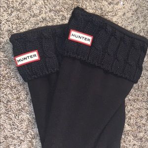 NWOT Hunter Boot Socks in Black Cable Knit